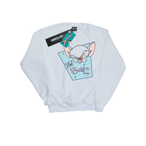 Animaniacs Mens The Brain Mugshot Sweatshirt White 4XL