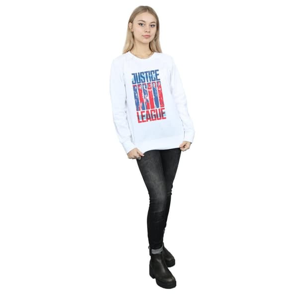 DC Comics Dam/Tjej - Justice League Movie Team Flag Sweatshirt