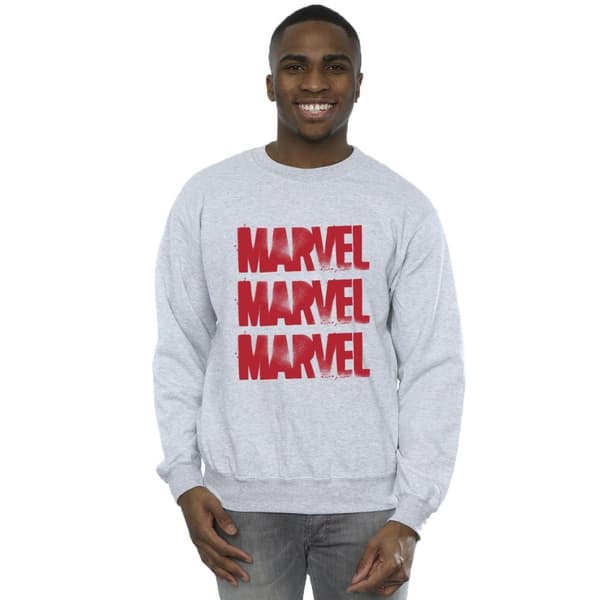 Marvel Röd Spray Logos-tröja för herrar
