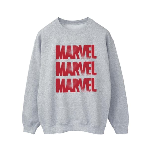 Marvel Röd Spray Logos-tröja för herrar