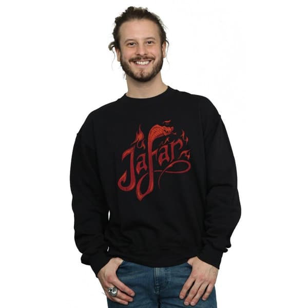 Disney Mens Aladdin Movie Jafar Flames Logo Sweatshirt