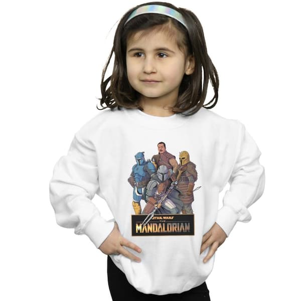Star Wars Girls The Mandalorian Character Collage Sweatshirt