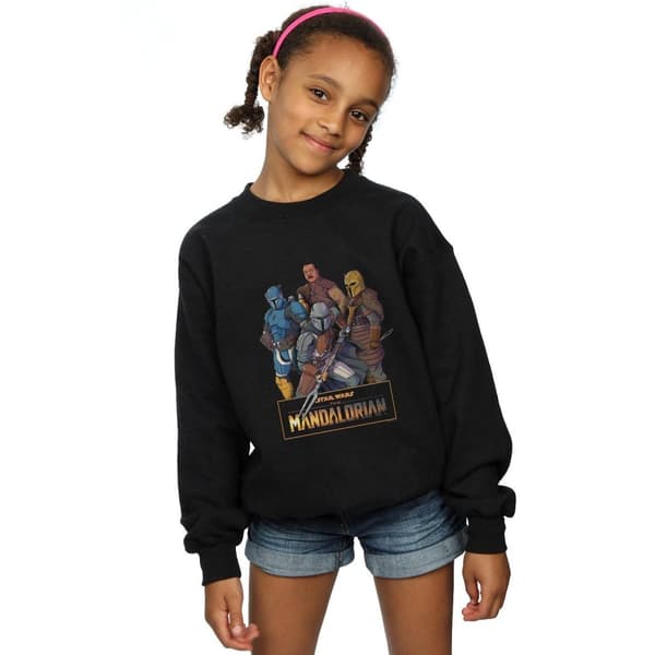 Star Wars Girls The Mandalorian Character Collage Sweatshirt