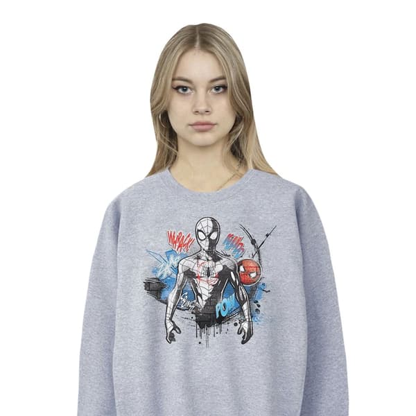 Marvel Womens/Ladies Spider-Man Graffiti Pose Sweatshirt