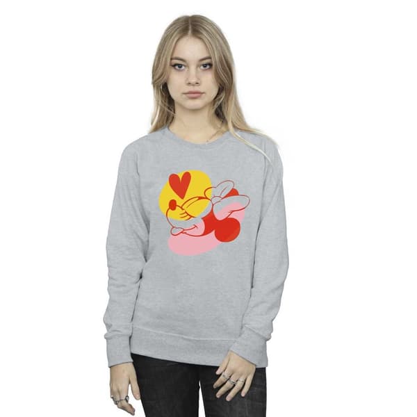Disney Womens/Ladies Minnie Mouse Tongue Heart Sweatshirt