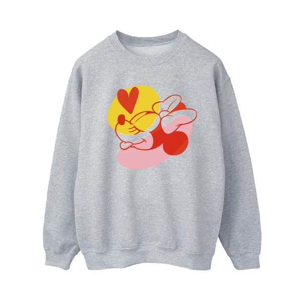 Disney Womens/Ladies Minnie Mouse Tongue Heart Sweatshirt