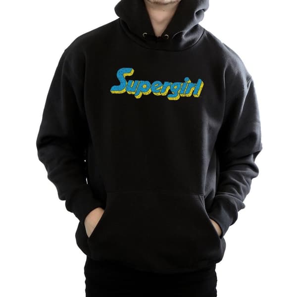 DC Comics Supergirl Crackle Logo Hoodie för herrar