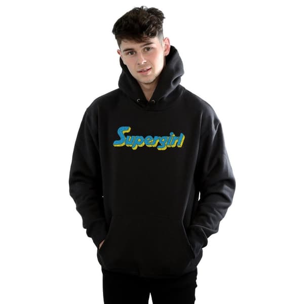 DC Comics Supergirl Crackle Logo Hoodie för herrar
