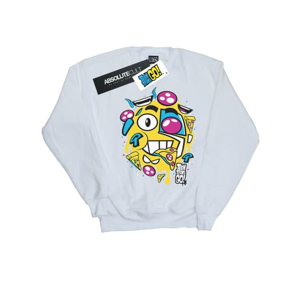 DC Comics Mens Teen Titans Go Pizza Face Sweatshirt