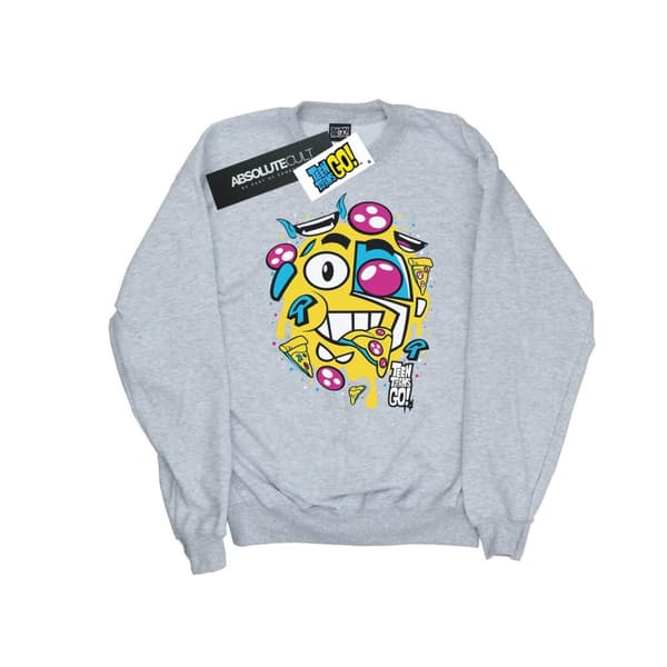 DC Comics Mens Teen Titans Go Pizza Face Sweatshirt