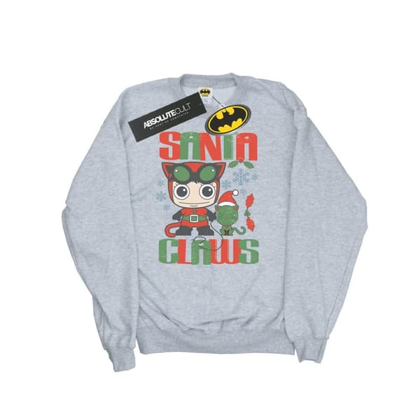 DC Comics Womens/Ladies Chibi Catwoman Santa Claws Sweatshirt
