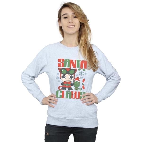 DC Comics Womens/Ladies Chibi Catwoman Santa Claws Sweatshirt