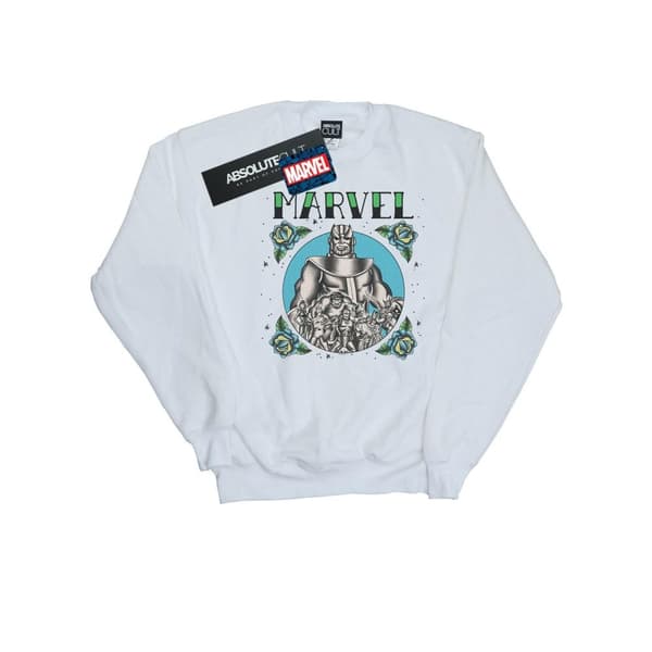 Marvel Girls Avengers Group Tattoo Sweatshirt White 5-6 Years