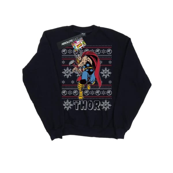 Marvel Thor Fair Isle-tröja, herr Deep Navy S