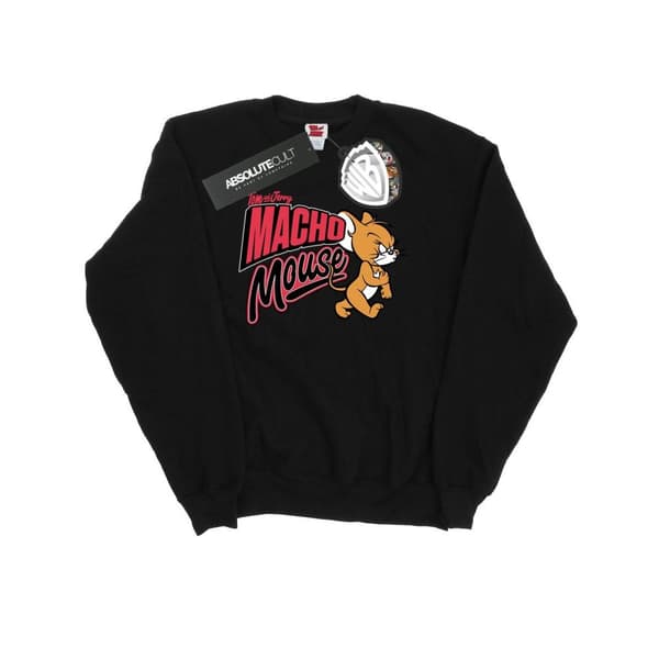 Tom And Jerry Mens Macho Mouse Sweatshirt Black XL