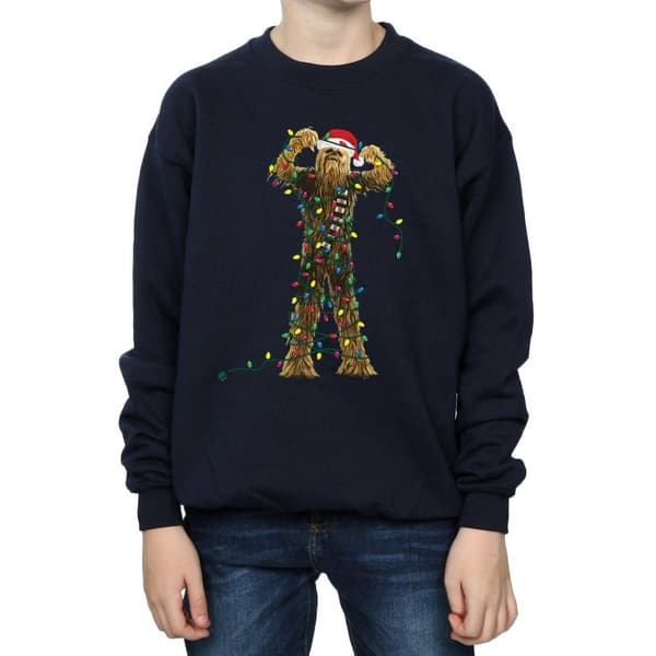 Star Wars Boys Chewbacca Christmas Lights Sweatshirt