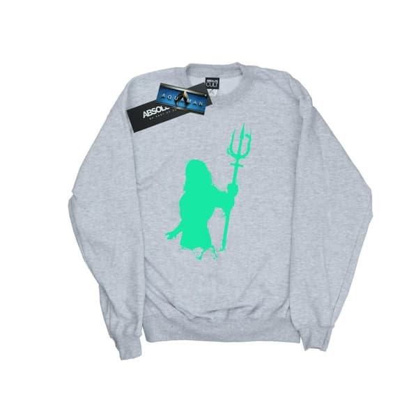 DC Comics Mens Aquaman Aqua Silhouette Sweatshirt