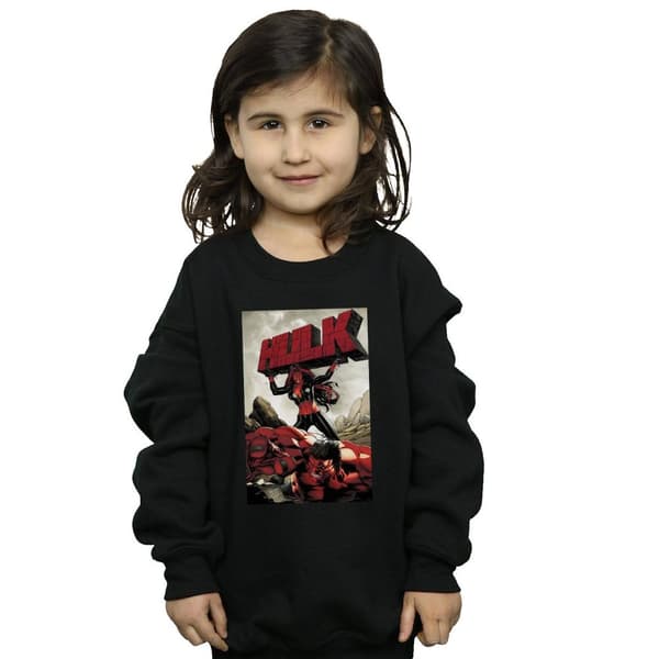 Marvel Girls Red Hulk Cover Sweatshirt