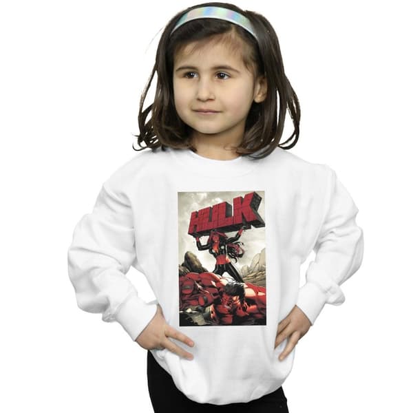 Marvel Girls Red Hulk Cover Sweatshirt