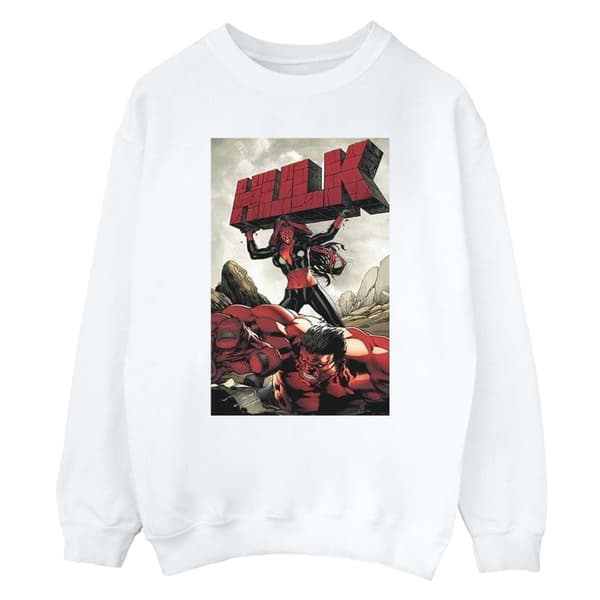 Marvel Girls Red Hulk Cover Sweatshirt