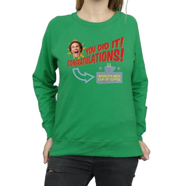 Elf Sweatshirt - Världens bästa kaffe - dam/dam