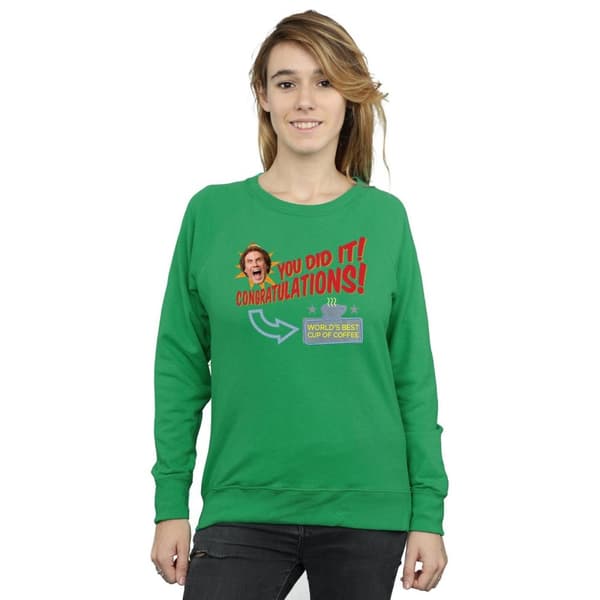 Elf Sweatshirt - Världens bästa kaffe - dam/dam