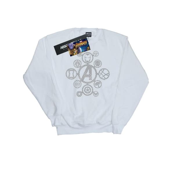 Marvel Boys Avengers Infinity War Distressed Metal Icons Sweatshirt White 5-6 Years