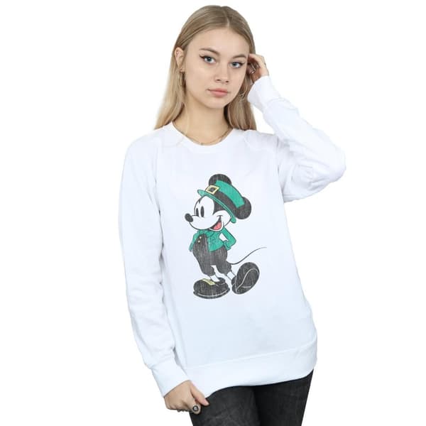 Disney Dam/Tjej Musse Pigg St Patrick Kostym Sweatshirt