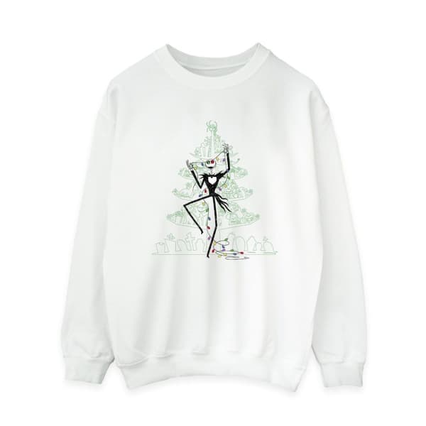 Disney Womens/Ladies The Nightmare Before Christmas Tree Green Sweatshirt