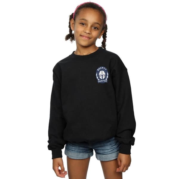 Star Wars Girls The Mandalorian Bounty Hunter Badge Breast Print Sweatshirt
