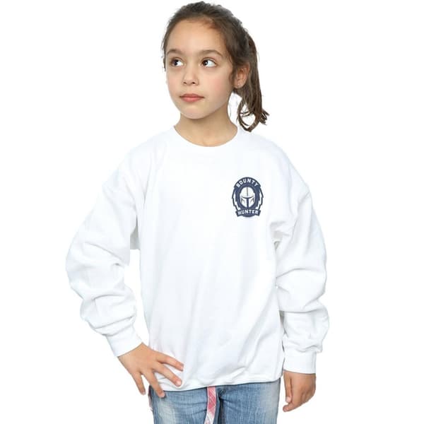 Star Wars Girls The Mandalorian Bounty Hunter Badge Breast Print Sweatshirt