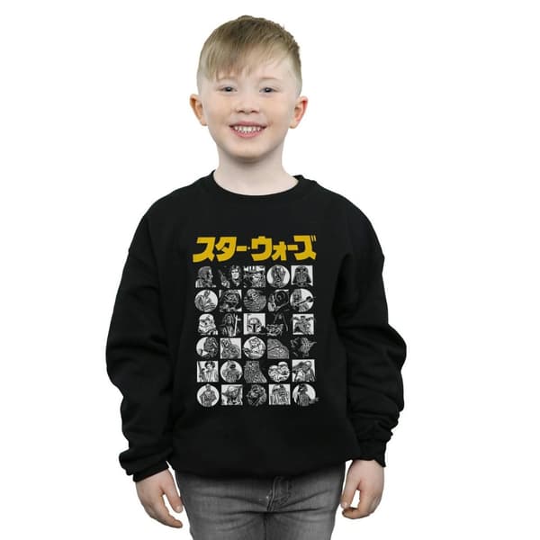 Star Wars Sweatshirt med japanska miniatyrteckningar för pojkar