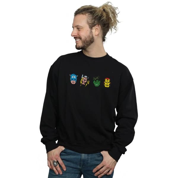 Marvel Mens Avengers Comic Heads Sweatshirt