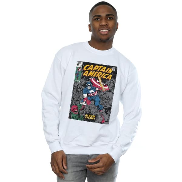 Marvel Mens Captain America Album Issue Cover Sweatshirt