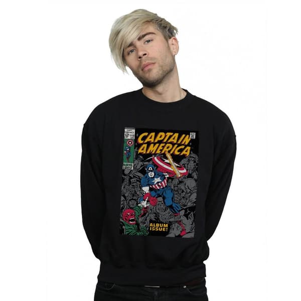 Marvel Mens Captain America Album Issue Cover Sweatshirt