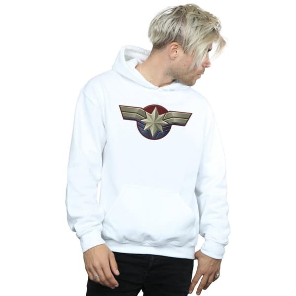 Marvel Mens Captain Marvel Chest Emblem Hoodie