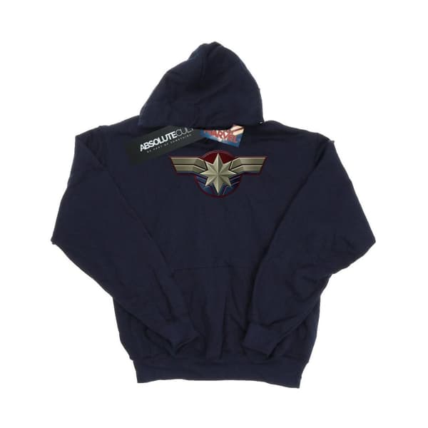 Marvel Mens Captain Marvel Chest Emblem Hoodie