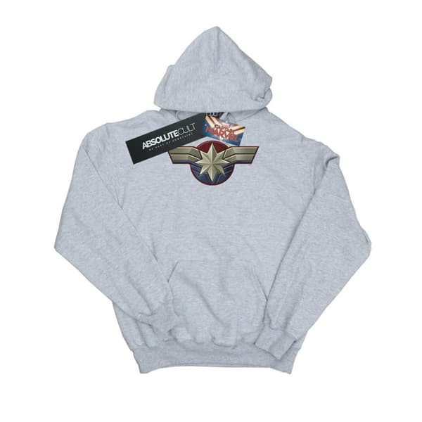 Marvel Mens Captain Marvel Chest Emblem Hoodie