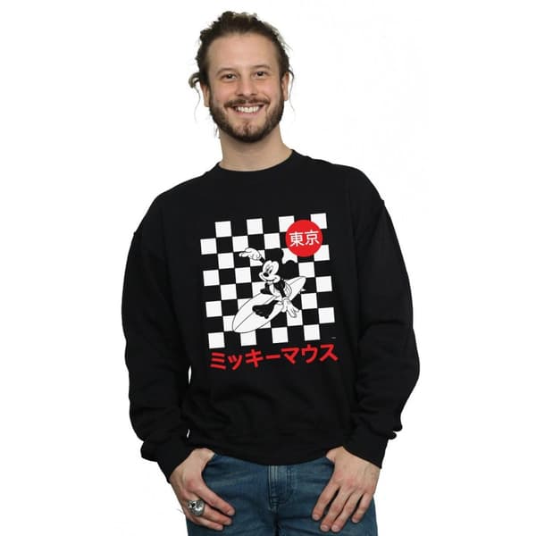 Disney Mens Mickey Mouse Surfing Sweatshirt