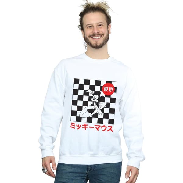 Disney Mens Mickey Mouse Surfing Sweatshirt