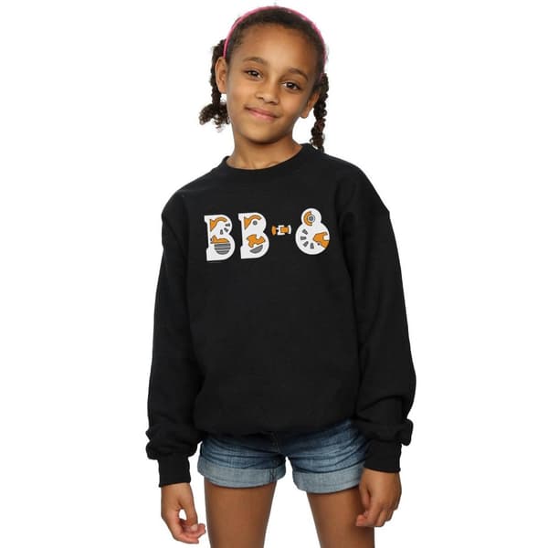 Star Wars Sweatshirt med textlogotyp och BB-8 från The Rise Of Skywalker för flickor