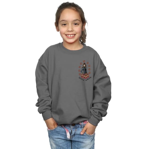 Marvel Girls Black Widow Tattoo Breast Print Sweatshirt