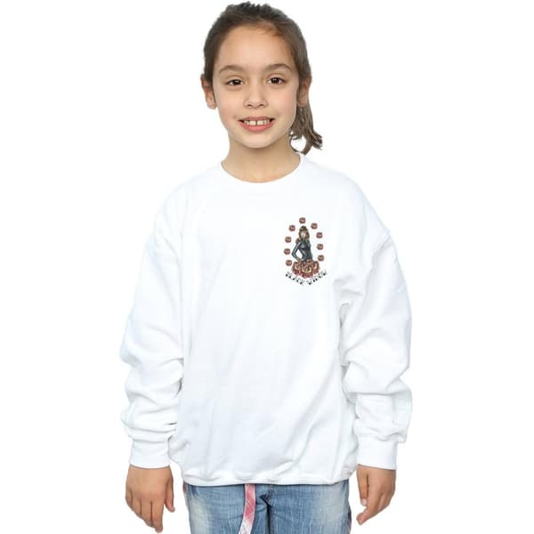 Marvel Girls Black Widow Tattoo Breast Print Sweatshirt