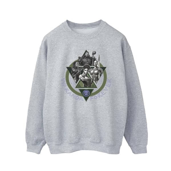 Marvel Mens Black Panther Wakanda Forever Group Ring Pose Sweatshirt
