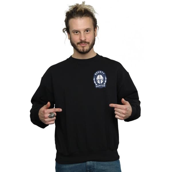 Star Wars Mens The Mandalorian Bounty Hunter Badge Breast Print Sweatshirt