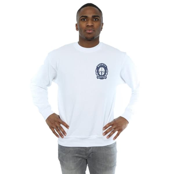 Star Wars Mens The Mandalorian Bounty Hunter Badge Breast Print Sweatshirt