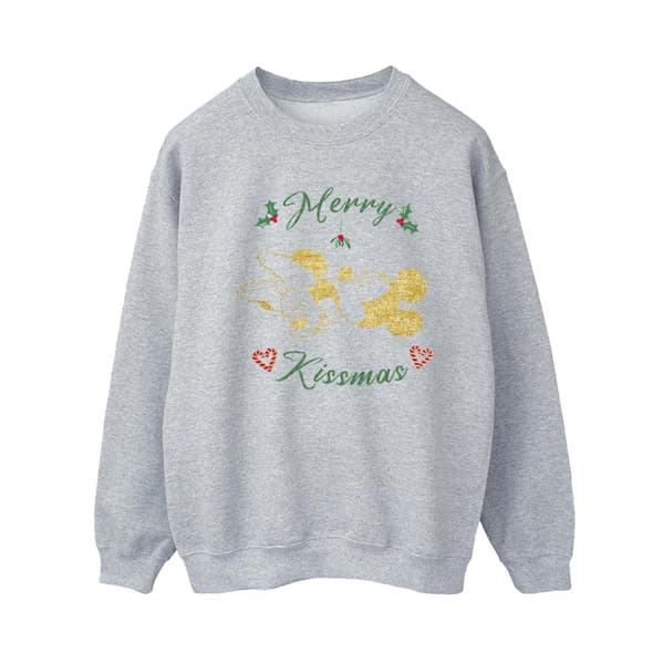 Disney Dam/Tjej Musse Pigg - Tröja med texten Merry Kissmas Sports Grey XXL