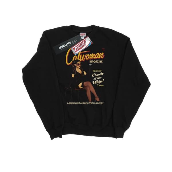 DC Comics Mens Catwoman Bombshell Cover Sweatshirt Black L