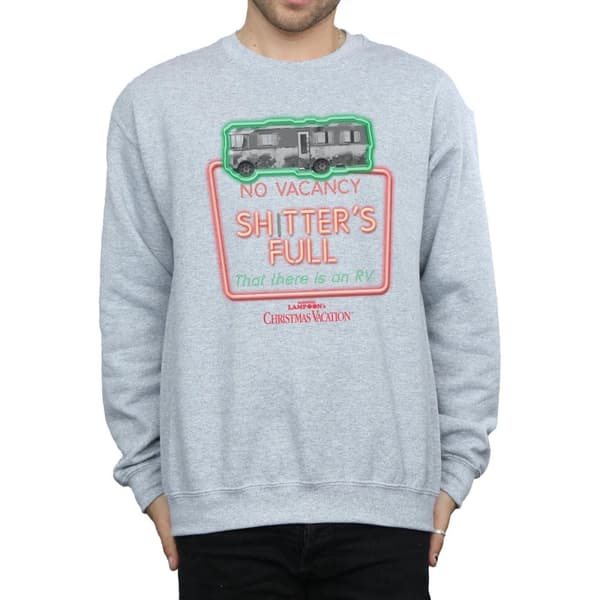National Lampoon´s Christmas Vacation Mens Greyscale No Vacancy Sweatshirt