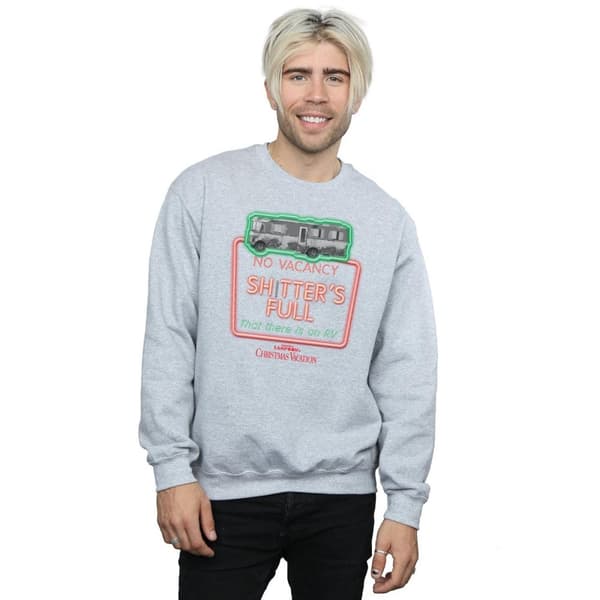 National Lampoon´s Christmas Vacation Mens Greyscale No Vacancy Sweatshirt